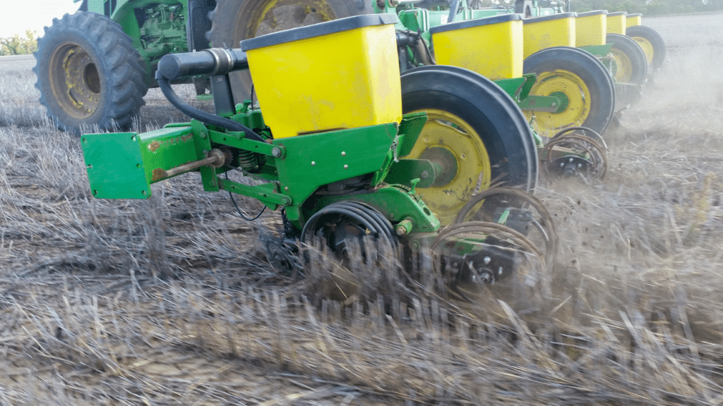 Coil Gauge and Closing Wheel on Cotton Farm NSW - JD MaxEmerge Planter